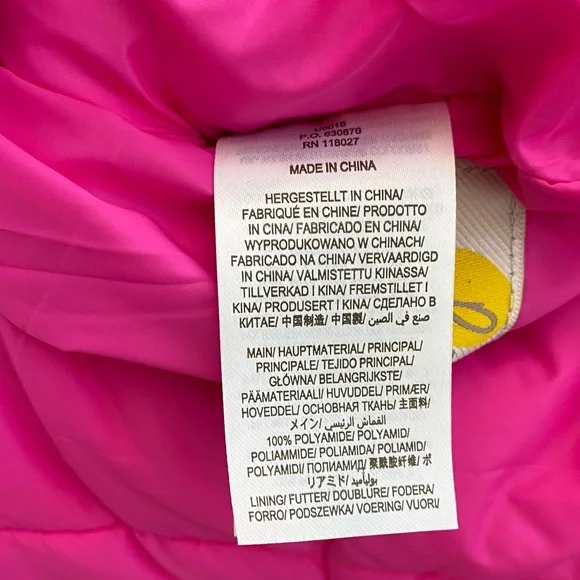 Boden Reversible Orange and Pink Puffer Vest size 4 removable hood New! - Picture 9 of 10